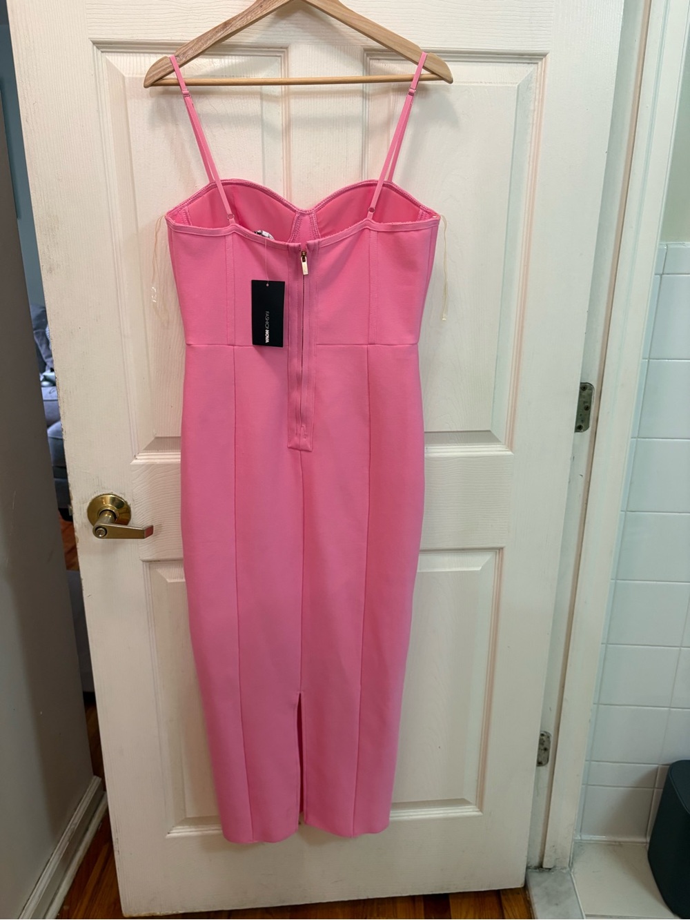 Fashion Nova Pink Spaghetti-Strap Midi Dress